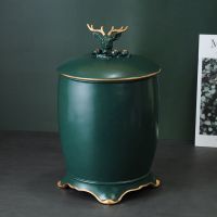 纸巾盒轻奢风ins茶几抽纸盒多功能北欧高档奢华美式纸巾盒三件套|a垃圾桶