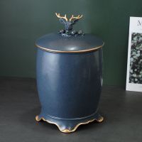 纸巾盒轻奢风ins茶几抽纸盒多功能北欧高档奢华美式纸巾盒三件套|b垃圾桶