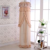 圆柜机空调罩圆柱形立式空调罩蕾丝布艺防尘罩开机不取四季通用|情舞飞扬咖色 格力i铂i酷168高