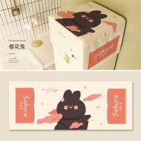 冰箱顶盖布家用双开门防尘布滚筒洗衣机罩防水布盖巾微波炉冰箱罩|樱花兔 单开冰箱洗衣机55*140cm