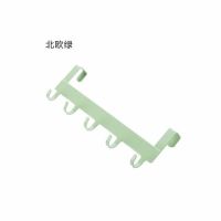 厨房橱柜门背式5连钩 免钉无痕多功能门后挂钩 浴室铁艺挂钩排钩|北欧绿6个装