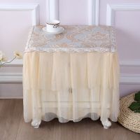 豆莱家饰布艺蕾丝床头柜罩防尘罩床头柜罩多用巾小台布万能盖巾|思慕咖色高40厘米床头柜罩 45*60床头柜可用