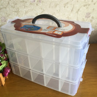 特大号多层塑料玩具收纳箱乐高积木文具类整理车模分类透明收纳盒|三层白色特大号