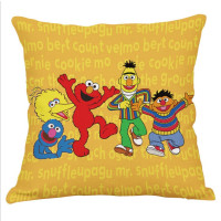 芝麻街沙发巾沙发垫四季通用ins网红卡通沙发布防尘沙发罩套盖巾|黄色ks单面 90*210cm