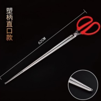 加长垃圾夹子不锈钢黄鳝夹赶海工具神器螃蟹钳子环卫工卫生钳家用|塑柄62cm直口