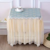 豆莱家饰布艺蕾丝床头柜罩防尘罩床头柜罩多用巾小台布万能盖巾|绿如意高40厘米床头柜罩 50*60床头柜可用