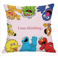 芝麻街沙发巾沙发垫四季通用ins网红卡通沙发布防尘沙发罩套盖巾|浅粉ks八头单面 90*150cm