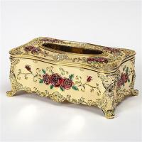 纸巾盒欧式客厅创意抽纸盒奢华家用纸抽盒ktv茶几桌面摆件餐巾盒|裸金红玫瑰