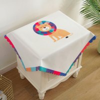 床头柜盖布北欧简约布艺微波炉防尘罩床头防尘桌布盖巾冰箱防尘布|床头柜盖布-狮子王 65*65cm