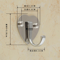 不锈钢单钩衣钩挂衣勾单勾壁挂钩全实心钩厨房挂钩衣服挂钩衣帽钩|桃心大鱼钩(5只装)