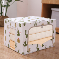 衣服收纳箱布艺整理箱家用储物箱特|心型仙人掌|棉麻(加粗钢架) 优质棉麻/[加粗钢架]22L(39*29*20cm)