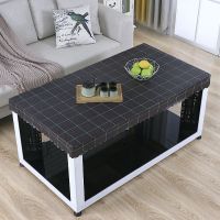 烤火罩长方形防水皮罩茶几桌布防油防烫取暖电炉罩电暖炉防尘罩套|波浪十字深灰 75*140cmPU