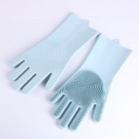 同款韩国魔术硅胶洗碗手套神器女家务多功能塑胶防水洗衣厨房|绿色二双 薄款[重120克]