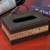 纸巾盒欧式 时尚创意家用抽纸盒 餐厅宾馆酒店专用餐巾纸抽盒|黑祥云金闪电 一个装