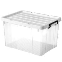 透明塑料收纳箱特大号衣服被子玩具储物箱零食整理箱收纳盒三件套|高透明[高品质] 880型号:长74宽53高40厘米