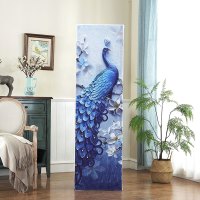 北欧立式空调罩空调防尘罩方形美的柜机格力海尔奥克斯客厅|全包防尘--孔雀画 规格根据高度选择即可