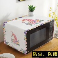 微波炉罩防尘罩通用烤箱罩北欧防油美的冰箱洗衣机布艺盖布盖巾|独角兽 140*55cm（单开门冰箱/洗衣机通用）
