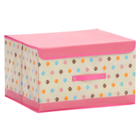 折叠衣服收纳箱无纺布 特大号玩具整理箱收纳盒被子储物箱|粉色四叶草 60L大号50*40*30cm