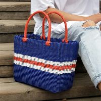 塑料编织收纳筐购物篮水果采摘买菜篮洗澡手提篮子野餐篮用品ins