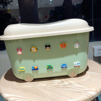 卡通特大号儿童玩具收纳箱塑料零食收纳盒宝宝衣物整理箱储物箱子|绿色维尼 中号