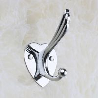 全实心不锈钢衣钩衣帽钩单个挂钩挂衣钩壁挂钩衣服单钩|凤珠心形[6个装] 免钉款式[配送免钉胶12ml一支]