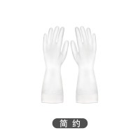 厨房家务手套夏天薄款贴手防滑防水塑胶皮手套耐用型洗菜刷碗神器|1双装(无色半透明款) L
