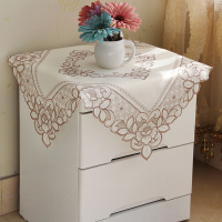 欧式蕾丝布艺镂空花边床头柜白色方桌布遮盖防尘罩多用盖布空调罩|1008款 正方：83*83cm