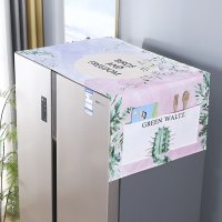 冰箱防尘罩棉麻双开门滚筒布单保护顶防水防晒洗衣机盖布多用盖|防水防尘--北欧森系 55*140cm单开冰箱/滚筒洗衣机通