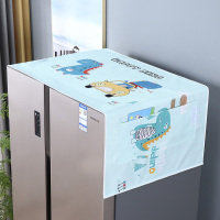 冰箱防尘罩棉麻双开门滚筒布单保护顶防水防晒洗衣机盖布多用|防水防尘--卡通恐龙 35*95微波炉/烤箱通用