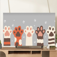 电视机罩防尘罩套挂式55英寸65液晶电视机防尘盖布电视布艺新|电视机罩猫爪 55英寸(宽130*高80cm)