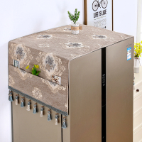 冰箱盖布顶防尘罩双开门防尘单开门保护盖巾套帘巾罩防尘布北欧风|新西兰-咖色 单开冰箱55*130cm