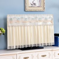 开机不取蕾丝液晶电视机罩50寸电视防尘罩55寸65台壁挂通用电视罩|包边款-风铃花蓝 70英寸