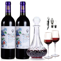名仕罗纳德爱语干红葡萄酒 智利原酒进口 红酒双支酒具套装