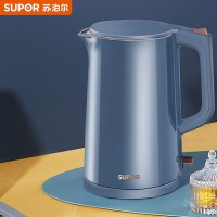 苏泊尔(SUPOR)电水壶电热水壶烧水壶开水壶煮水壶热水壶1.7L双层防烫轻音304不锈钢全钢无缝SW-17T12F