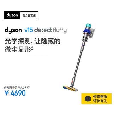 戴森(Dyson)无绳吸尘器V15 Detect Fluffly 无线宠物家用清洁无绳