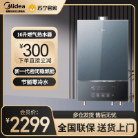 美的(Midea)16升燃气热水器 天然气 增压水伺服恒温 下置风机 彩晶屏 新一代密闭稳燃舱JSQ30-MATEpro