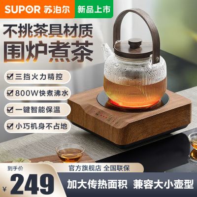 苏泊尔(SUPOR)迷你电陶炉 煮茶器煮茶炉煮茶壶 3档火力养生围炉煮茶黑茶花茶泡茶不挑器具 SW-DTL03