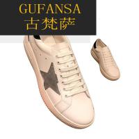 GUFANSA法国奢侈品牌 欧洲上流名士高端品牌法国奢侈品牌 欧洲上流名士高端品牌酷奇新款小脏鞋男真皮脏脏鞋复古做旧星星
