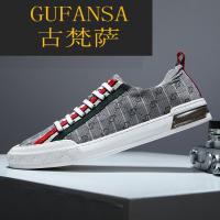 GUFANSA法国奢侈品牌 欧洲上流名士高端品牌法国奢侈品牌 欧洲上流名士高端品牌欧洲站男鞋2021夏季透气帆布鞋男潮流