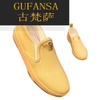 GUFANSA法国奢侈品牌 欧洲上流名士高端品牌联名利登阿玛尼休闲老北京布鞋男士懒人一脚蹬帆布鞋男百搭