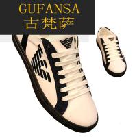 GUFANSA法国奢侈品牌 欧洲上流名士高端品牌联名利登阿玛尼潮男鞋小白鞋头层牛皮休闲鞋真皮透气运动板鞋男士
