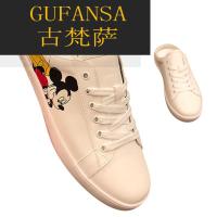 GUFANSA法国奢侈品牌 欧洲上流名士高端品牌酷奇米奇米老鼠半拖鞋男2022年夏季新款真皮透气包头凉鞋一脚蹬