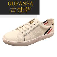 GUFANSA法国奢侈品牌 欧洲上流名士高端品牌2022夏季透气鞋子男士百搭潮牌小蜜蜂小白鞋男平底休闲板鞋欧洲站
