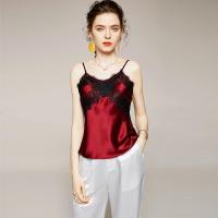 2020夏季新款女装纯色蕾丝边三醋酸吊带V字领小背心打底