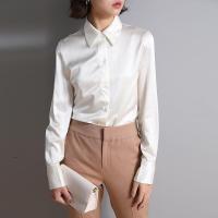秋季22姆米重磅桑蚕丝休闲衬衣女气质通勤纯色百搭真丝衬衫女