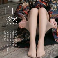 光腿神器女秋冬季加绒加厚丝袜假透肉打底裤女肉色裤袜双层打底裤