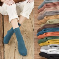 袜子女纯棉中筒双针韩版女袜纯色棉袜女士袜子秋冬男女情侣款