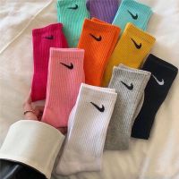 袜子女韩版nk勾勾袜高帮中筒棉袜秋冬日系ins潮情侣长袜运动袜