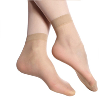 20双装 丝袜短袜夏季袜子女士水晶超薄防勾丝肉色