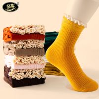 袜子女韩版中筒花边袜百搭春秋冬学生ins潮原宿学院风堆堆袜女
